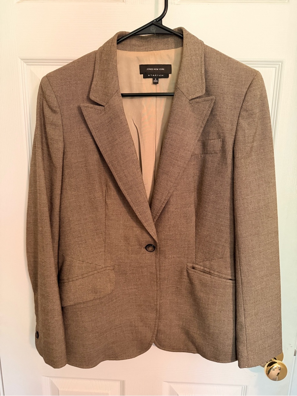 Jones New York Women's Taupe Stretch Blazer